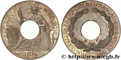 III REPUBLIC - INDOCHINE Essai de 1 cent (?) en bronze, sans le mot ESSAI, aux coins de la 50 cent 1936 Paris