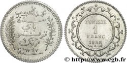 TUNISIE - PROTECTORAT FRANÇAIS - MOHAMED EL HABIB BEY Épreuve de 1 franc en cupro-nickel, lourde 1928 Paris