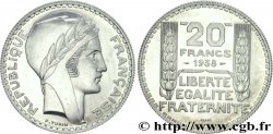 Préparation de la 20 francs Pétain, type Turin, essai en aluminium, tranche striée, 5,30 g 1938 Paris VG.cf. 5489 B