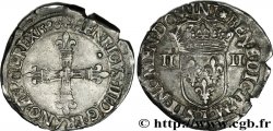 HENRI III Quart d&nbsp;écu, croix de face 1586 Nantes