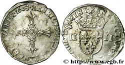 HENRI IV LE GRAND Quart d écu, croix feuillue de face 1603 Montpellier