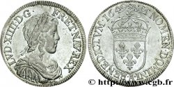 LOUIS XIV LE GRAND OU LE ROI SOLEIL Demi-écu à la mèche longue 1649 Paris