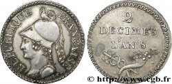 Essai de 2 décimes de Lorthior en argent 1800 Paris VG.831 