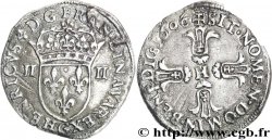 HENRI IV LE GRAND Quart d écu, écu de face, 3e type 1606 Poitiers