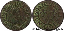 HENRI IV LE GRAND Double tournois, 2e type de Châlons-sur-Marne 1592 Châlons-en-Champagne