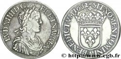 LOUIS XIV &nbsp;THE SUN KING&nbsp; Écu à la mèche longue 1652 Paris XF