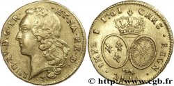 LOUIS XV DIT LE BIEN AIMÉ Double louis d’or aux écus ovales, tête ceinte d’un bandeau 1761 Pau