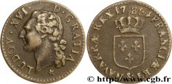 LOUIS XVI Demi-sol dit &nbsp;à l&nbsp;écu&nbsp; 1786 Aix-en-Provence