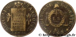 CONVENZIONE NAZIONALE Sol dit &nbsp;à la table de Loi&nbsp; 1793 Metz