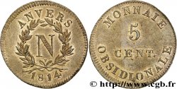5 cent. Anvers à l’N, frappe de l’atelier de Wolschot 1814 Anvers F.115B/2