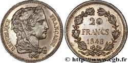 Concours de 20 francs, piéfort de Gayrard, tranche inscrite 1848 Paris VG.3025 var.