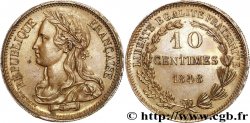 Concours de 10 centimes, piéfort quadruple de Montagny, tranche inscrite 1848 Paris VG.3166 var.