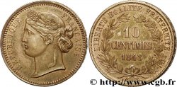 Concours de 10 centimes, piéfort quadruple de Reynaud, hors concours et modifié, tranche inscrite 1848 Paris VG.3173 var.
