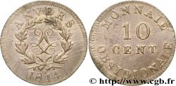 10 cent. Anvers au double L, frappe de l’atelier de Wolschot 1814  Anvers F.130C/2