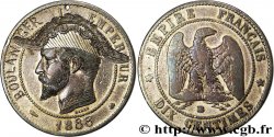 Dix centimes Napoléon III, tête nue, satirique pour le Général Boulanger 1888 Strasbourg F.133/ var.