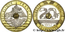 20 francs Mont Saint-Michel, 4 cannelures, V ouvert 1992 Pessac F.403/5 SPL 