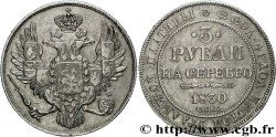 RUSSIE - NICOLAS Ier 3 roubles en platine 1830 Saint-Pétersbourg