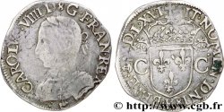 CHARLES IX Teston, 2e type 1566 (MDLXVI) Bordeaux
