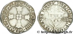 HENRI IV LE GRAND Huitième d&nbsp;écu, croix batonnée et couronnée de face 1608 Saint-Lô