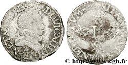 LOUIS XIII  Demi-franc au grand buste lauré et au col fraisé 1615 Saint-Lô