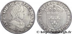 LOUIS XIV  THE SUN KING  Quart d écu à la mèche courte 1644 Paris, Monnaie de Matignon
