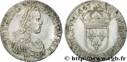 LOUIS XIV &nbsp;THE SUN KING&nbsp; Écu à la mèche longue 1647 Toulouse AU
