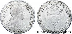 LOUIS XIV LE GRAND OU LE ROI SOLEIL Demi-écu à la mèche longue 1654 La Rochelle