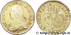 LOUIS XV DIT LE BIEN AIMÉ Louis d or aux écus ovales, buste habillé 1734 Dijon