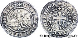 HAINAUT - COMTÉ DE HAINAUT - MARGUERITE DE CONSTANTINOPLE Demi-gros au cavalier ou baudequin