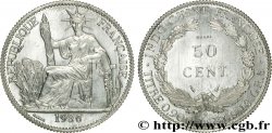 III REPUBLIC - INDOCHINE Essai de 50 cent en aluminium, léger 1936 Paris