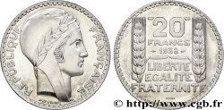 Préparation de la 20 francs Pétain, type Turin, essai en aluminium, tranche striée, 4,5 g 1938 Paris VG.cf. 5489 B fST 