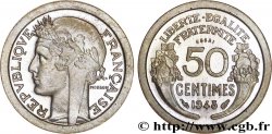 Essai lourd et large de 50 centimes Morlon en cupro-nickel (?) 1948 Paris Maz.2751 (1946)