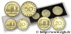 SAARLAND Boîte originale des essais de 10, 20 et 50 franken 1954 Paris MS 