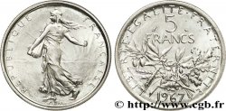 Pré-série de 5 francs Semeuse, nickel (magnétique) brillant, large 1967 Paris F.340/11 var. FDC 
