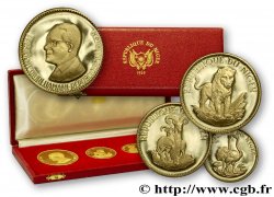 NIGER - REPUBBLICA - HAMANI DIORI Série de quatre monnaies en or 1968 Paris