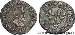 HENRI IV LE GRAND Double tournois, 2e type de Clermont (légende latine) 1594 Clermont-Ferrand