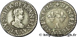 LOUIS XIII LE JUSTE Denier tournois, type de Paris 1615 Paris