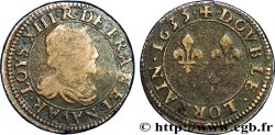 LOUIS XIII LE JUSTE Double lorrain, type 6 1635 Stenay