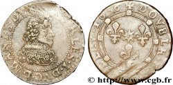 ARDENNES - PRINCIPAUTÉ SOUVERAINE D ARCHES-CHARLEVILLE - CHARLES Ier DE GONZAGUE Double tournois, type 17, col en dentelles et soleil au revers TTB/TB+