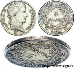 5 francs Napoléon Empereur, République française 1808 Lille F.306/15