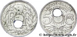 5 centimes Lindauer, petit module, trou décentré 1938  F.122/21 var.
