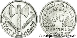 50 centimes Francisque, légère, frappe médaille 1943 Paris F.196/2