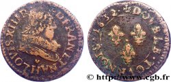 LOUIS XIII LE JUSTE Double tournois, type 1 1632 La Rochelle