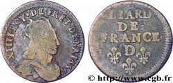 LOUIS XIV LE GRAND OU LE ROI SOLEIL Liard de cuivre, 2e type 1656 Vimy-en-Lyonnais (actuellement Neuville-sur-Saône)