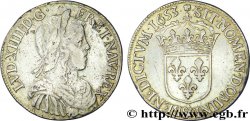 LOUIS XIV  THE SUN KING  Demi-écu à la mèche longue 1653 Aix-en-Provence VF/VF