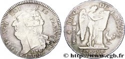 LOUIS XVI (MONARQUE CONSTITUTIONNEL)  Écu dit &nbsp;au génie&nbsp;, légende fautive avec FARNÇOIS 1792 Limoges