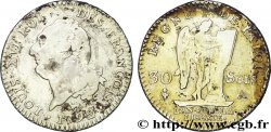 LOUIS XVI (MONARQUE CONSTITUTIONNEL)  30 sols dit  au génie , type FRANÇOIS 1792 Paris TB+
