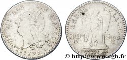 LOUIS XVI (MONARQUE CONSTITUTIONNEL)  30 sols dit &nbsp;au génie&nbsp;, type FRANÇOIS 1792 Montpellier
