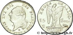 LA CONVENTION 15 sols dit  au génie , type FRANÇOIS 1793 Pau TTB