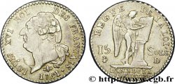 LOUIS XVI (MONARQUE CONSTITUTIONNEL)  15 sols dit  au génie , type FRANCAIS 1791 Lyon TTB